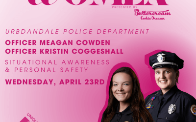 UPD Officers Cowden and Coggeshall Teach Public Safety and Situational Awareness at Women Empowerment Breakfast, Apr. 23